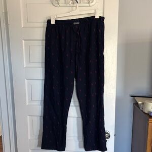 Men's Navy Polo Lounge Pants with Red Logo